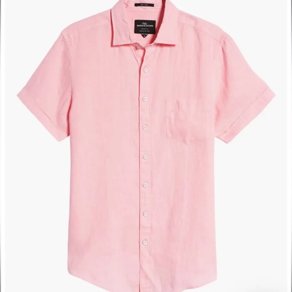Rodd & Gunn Light Pink 100% Linen Casual Button Down Shirt